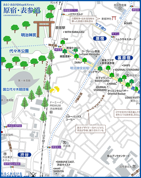 表参道・原宿・青山の地図